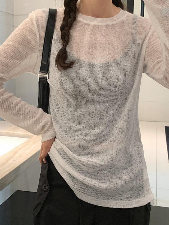 Solid Color Thin Long Sleeve Knit - HouseofHalley