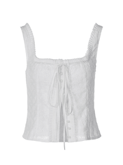 Square Neck Embroidery Cutout Cami Top