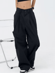 Street Pocket Patch Loose Cargo Pants - HouseofHalley