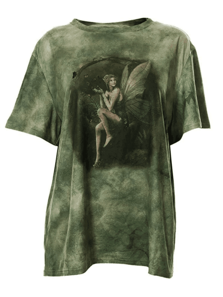 Tie Dye Grunge Fairy Print Tee