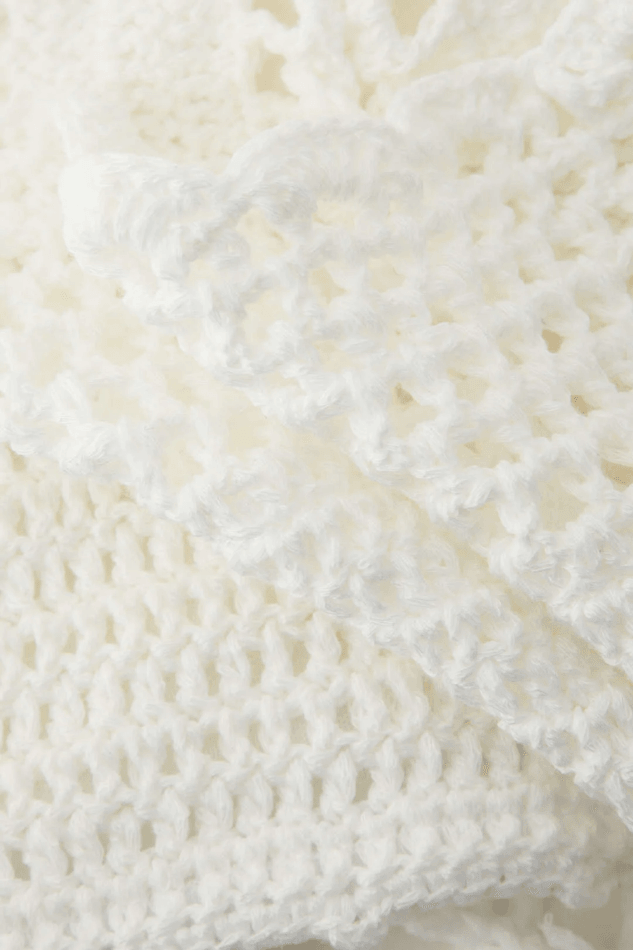 Tie Front Crochet Knit Tube Top