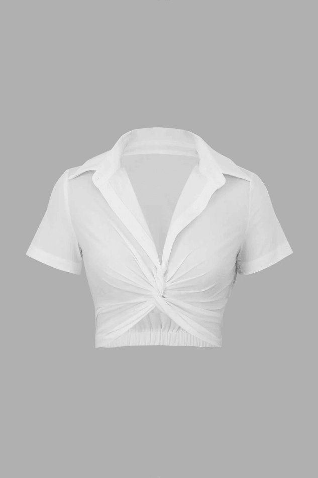 Twist Detail Cropped Shirt - HouseofHalley