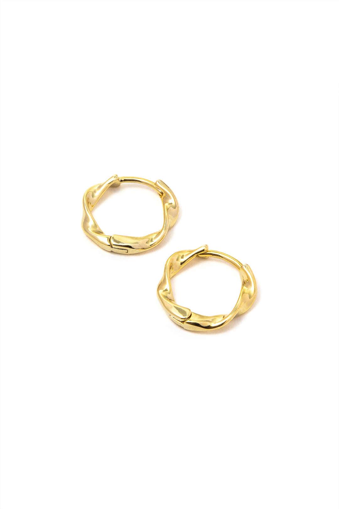 Twisted Huggie Hoop Earrings