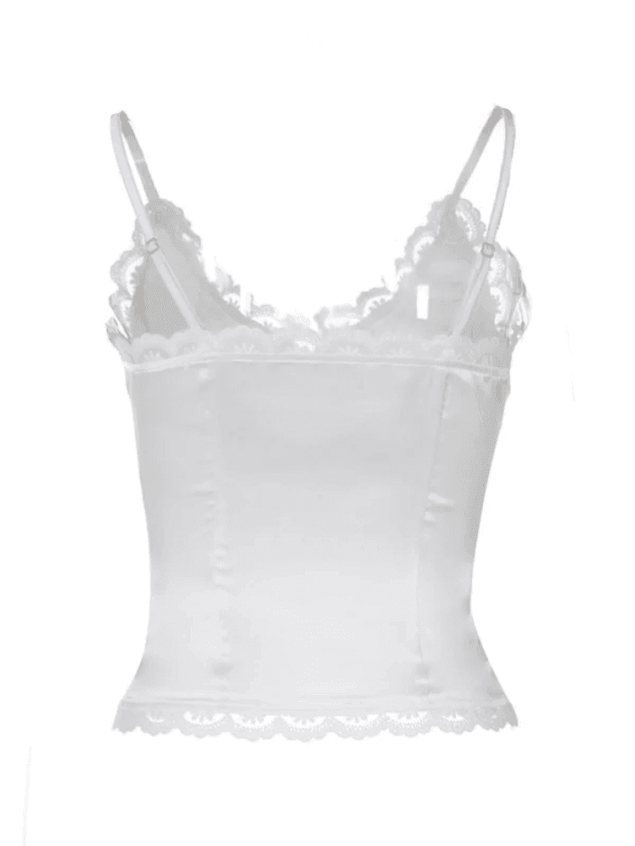 V Neck Lace Embroidery Cami Top