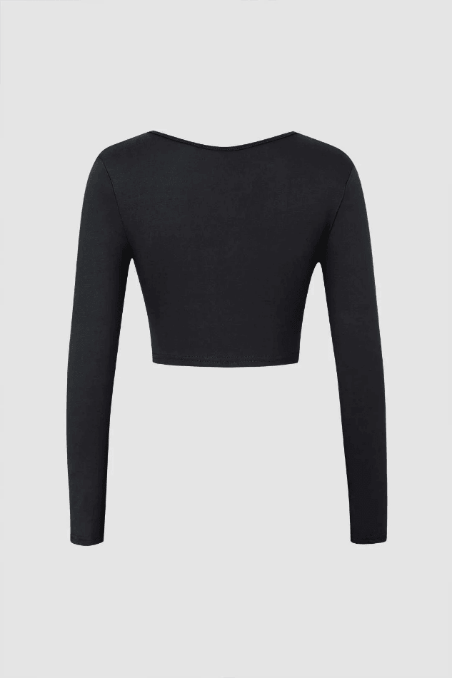 V-neck Long Sleeve Crop Top - HouseofHalley