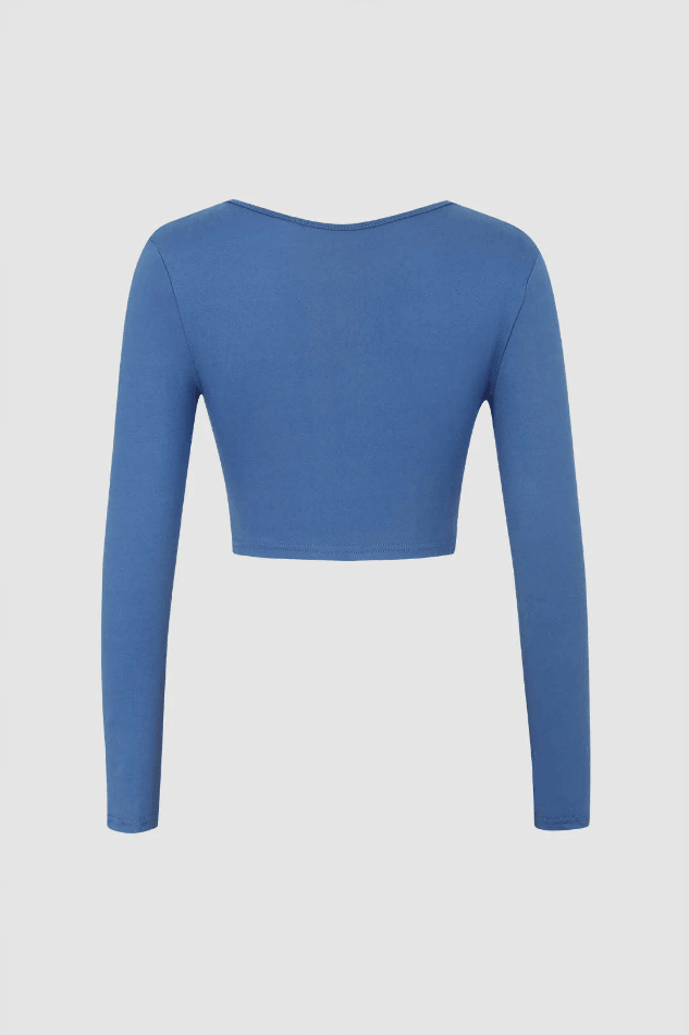 V-neck Long Sleeve Crop Top - HouseofHalley