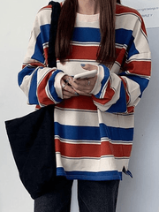 Vintage Striped Pullover Sweatshirt - HouseofHalley