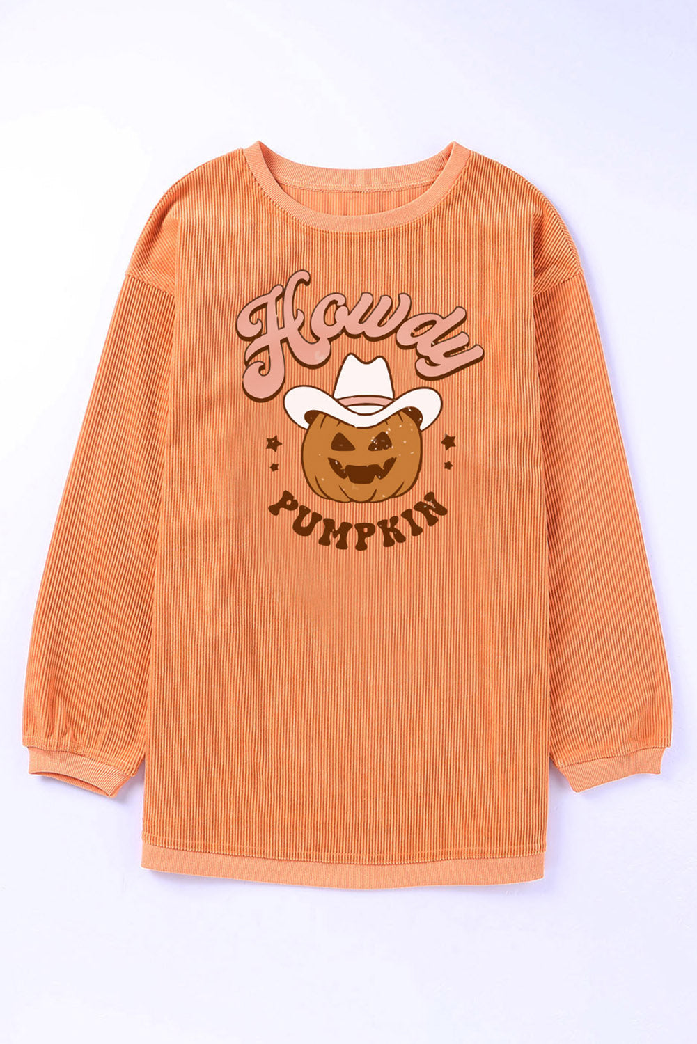 Orange THANKFUL Ribbed Corded Oversized Sweatshirt