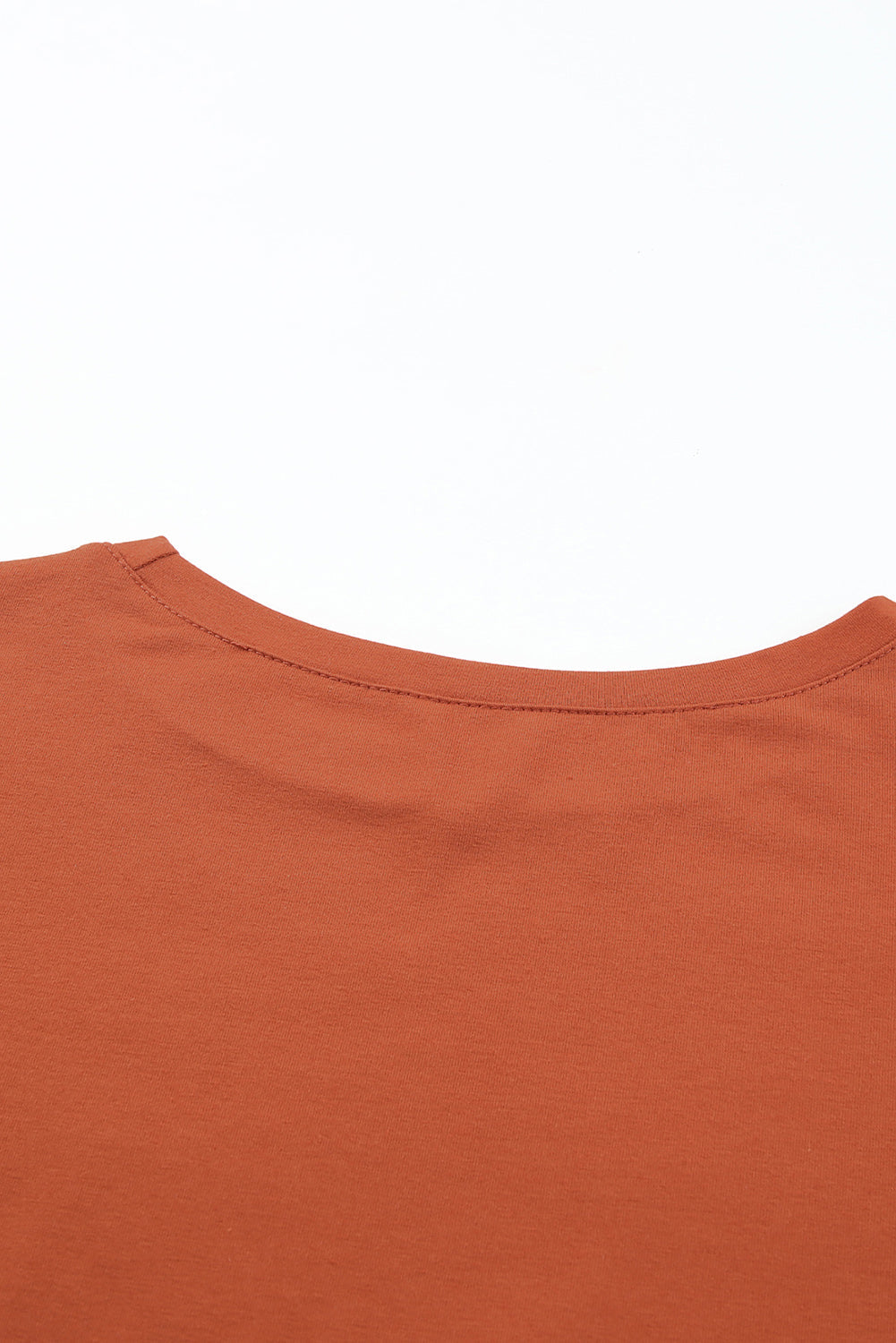 Orange Joint Bubble Sleeve Round Neck Blouse