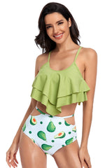 Falbala Print Summer Swimwear