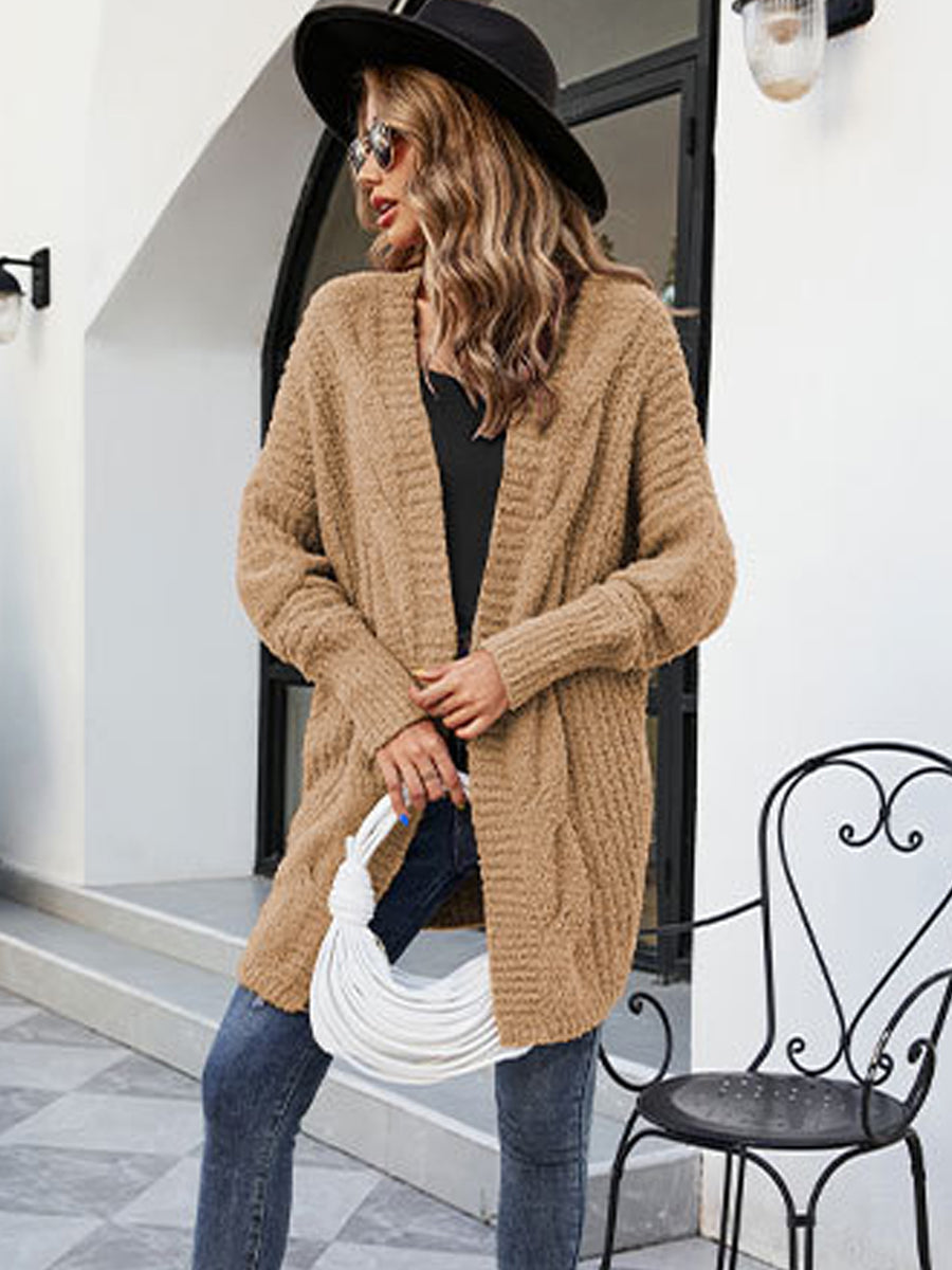 Loose And Cozy V Neck Cable Knit Sweater