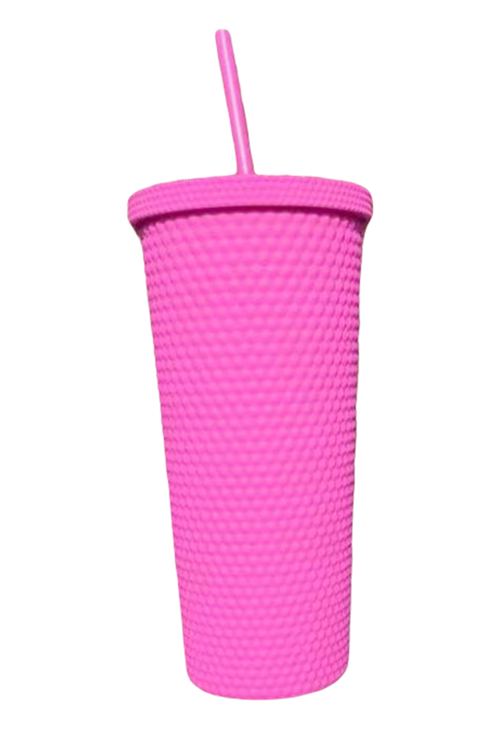 Vaso de plástico mate reutilizable de color rosa