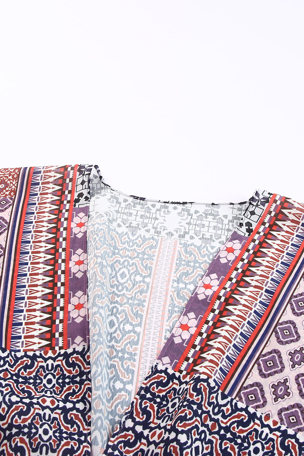 Kimono abierto con estampado geométrico rosa