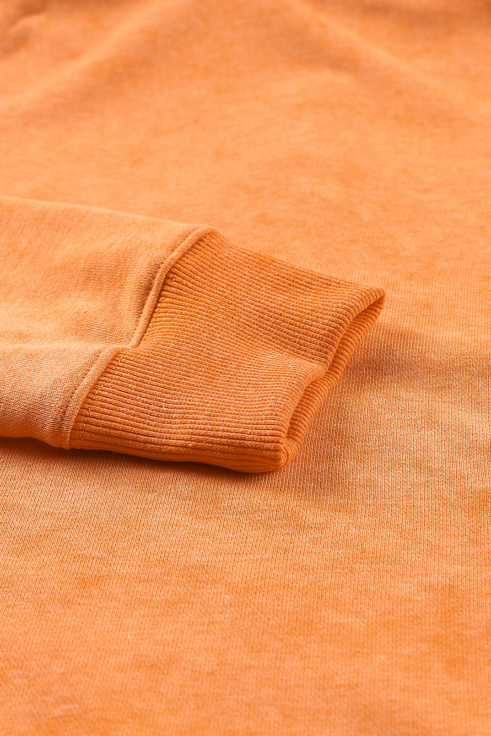 Orange Half-Placket Button Loose Sweatshirt