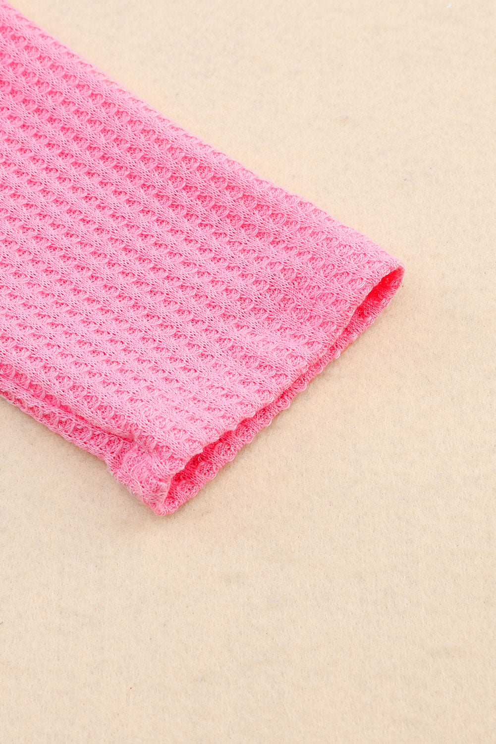 Pink Waffle Knit Dropped Shoulder Cardigan