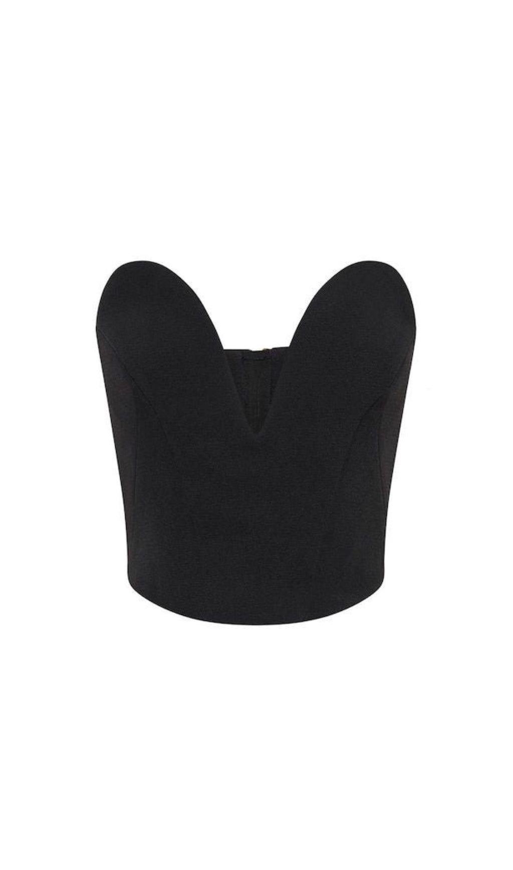 PLUNGE CORSET TOP IN BLACK