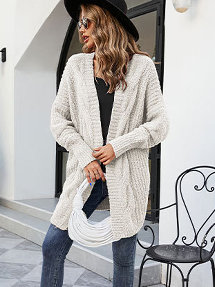 Loose And Cozy V Neck Cable Knit Sweater