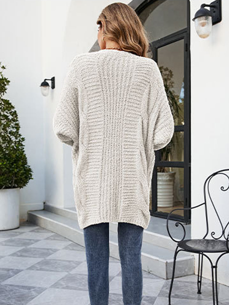 Loose And Cozy V Neck Cable Knit Sweater