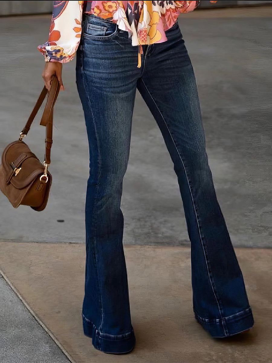 Slim And Flared Denim Pants