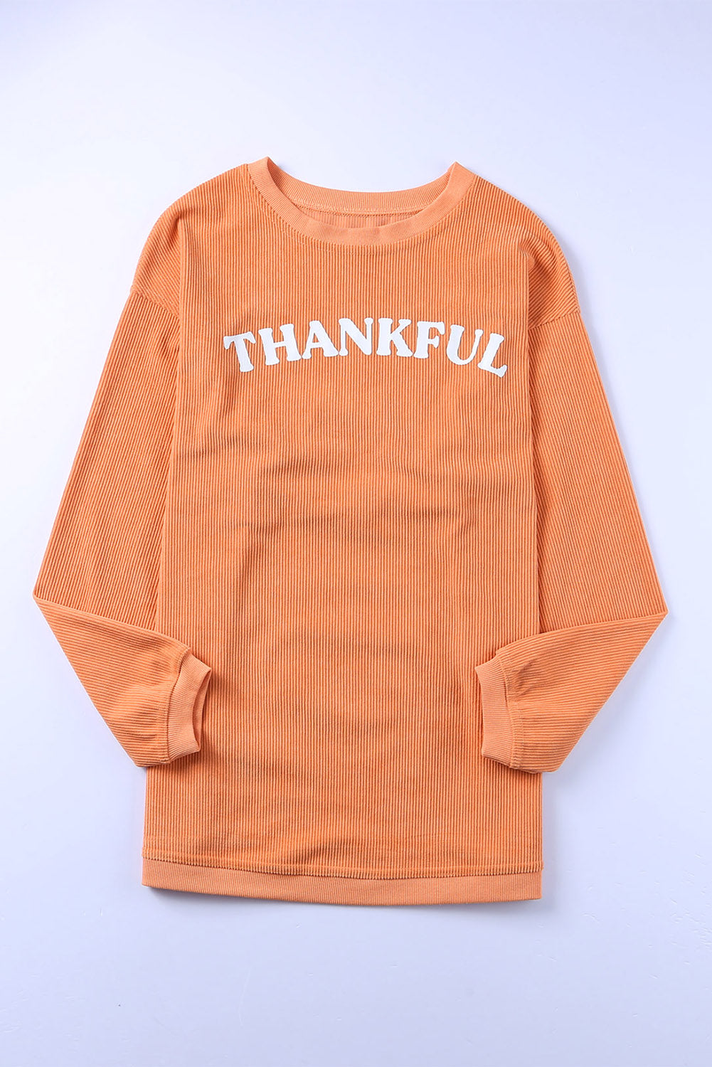 Orange THANKFUL Ribbed Corded Oversized Sweatshirt