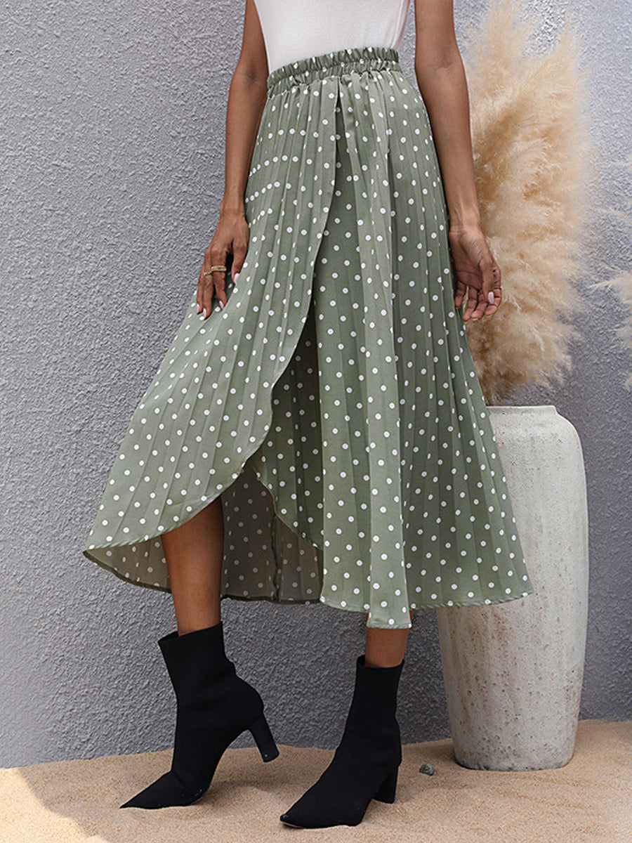 Vintage Belted Elastic High Waist A-Line Printed Midi Dress