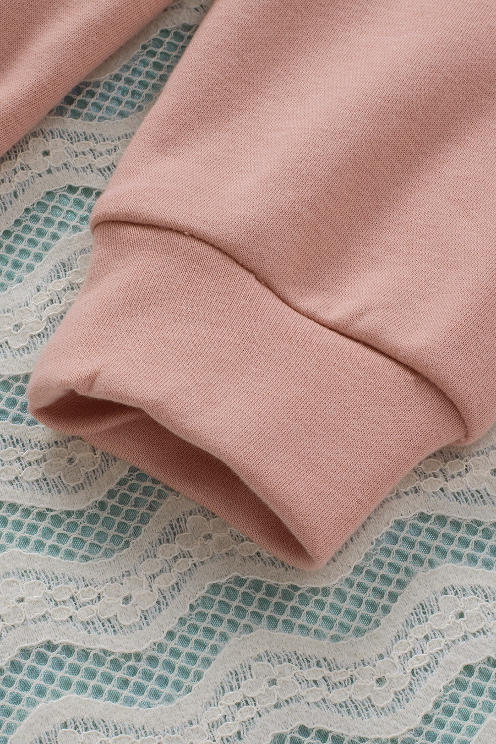 Pink Color Block Patch Bicep Quarter Zip Sweatshirt