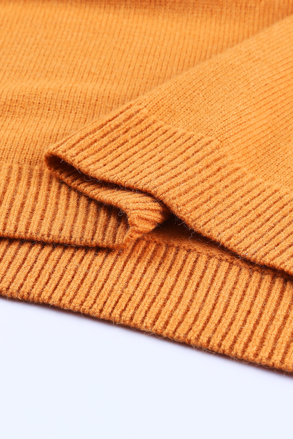 Orange Colorblock Striped Crew Neck Sweater