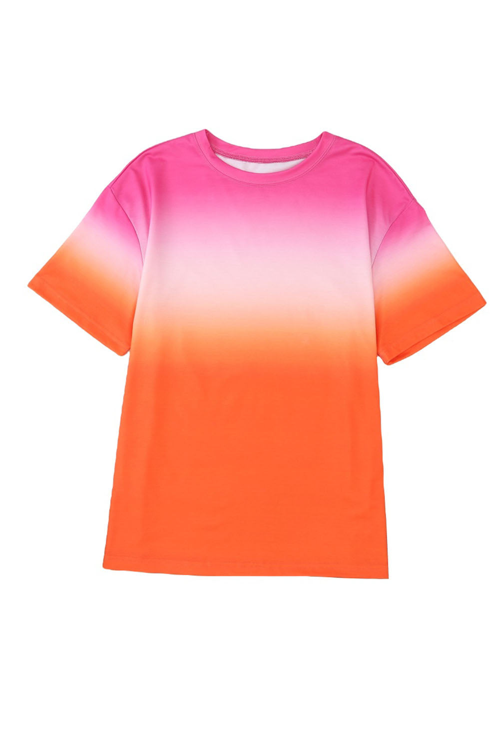 Orange Gradient Short Sleeve Round Neck T-Shirt