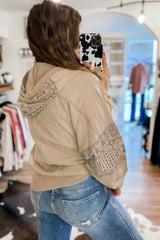 Parchment Printed Patchwork Hooded Jacket