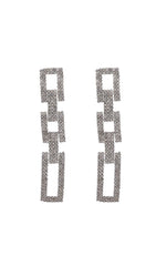 SILVER DIAMANTE CHAIN DROP EARRINGS