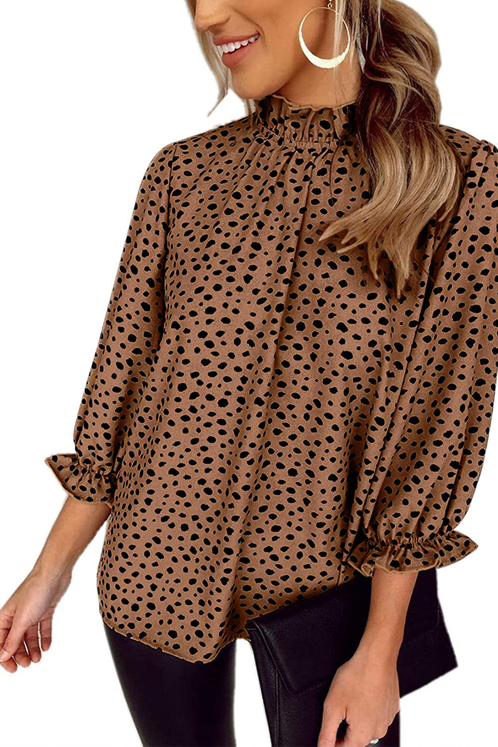 Camiseta sin mangas con cuello redondo y estampado de leopardo rosa
