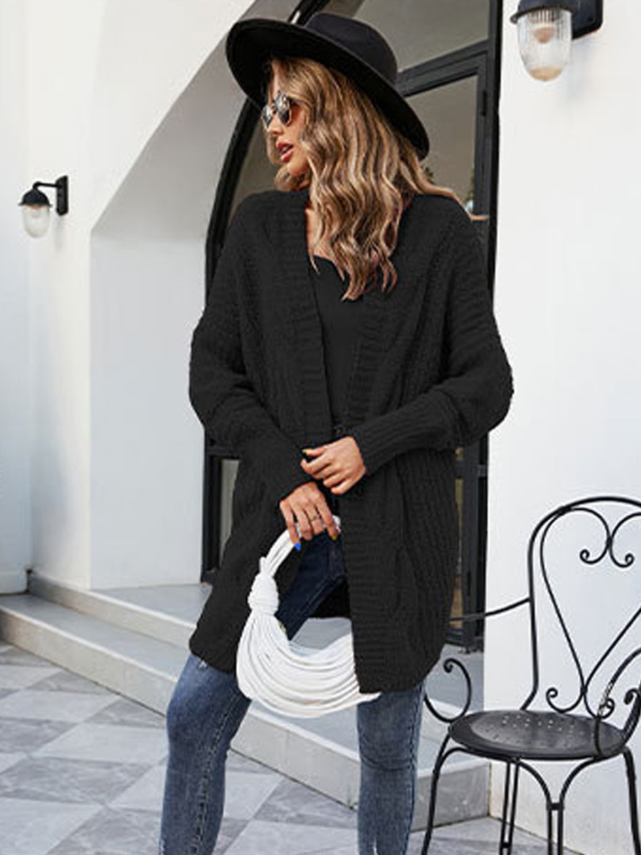 Loose And Cozy V Neck Cable Knit Sweater