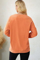 Orange THANKFUL Ribbed Corded Oversized Sweatshirt