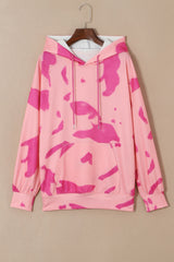 Moeak Blossom Tie Dye Kangaroo Pocket Drawstring Hoodie