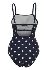 Black Summer Polka Dots Swimsuit