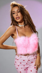 PINK FEATHER CORSET