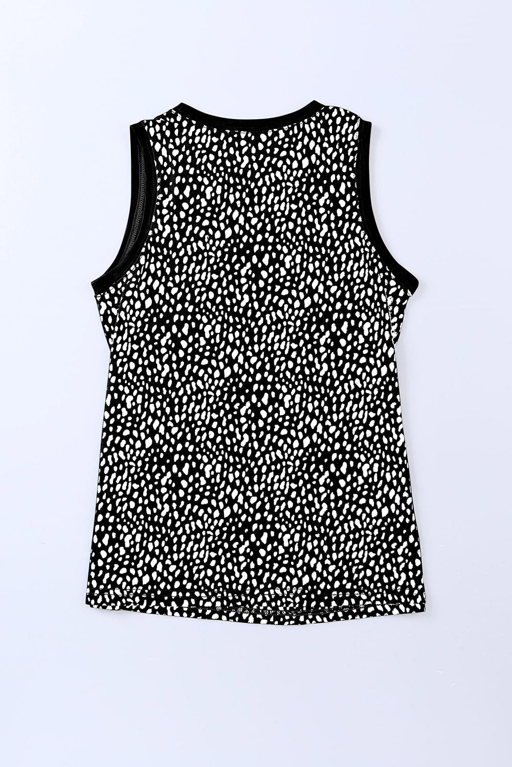 Camiseta sin mangas con cuello redondo y estampado de leopardo rosa