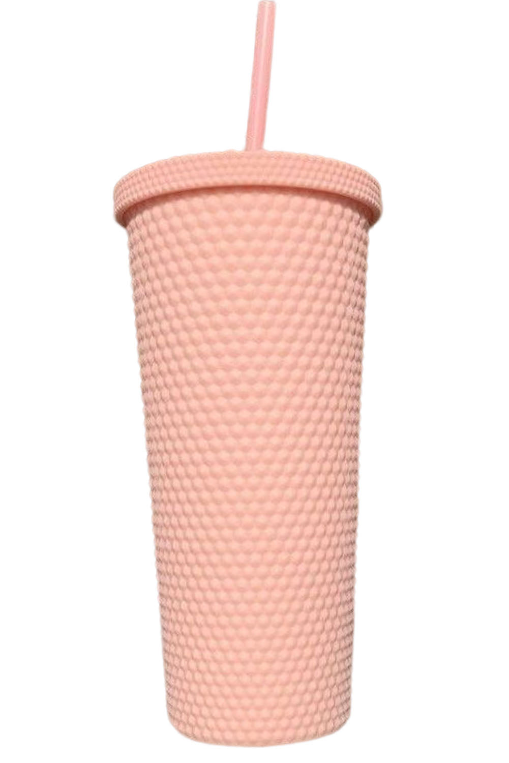 Vaso de plástico mate reutilizable de color rosa