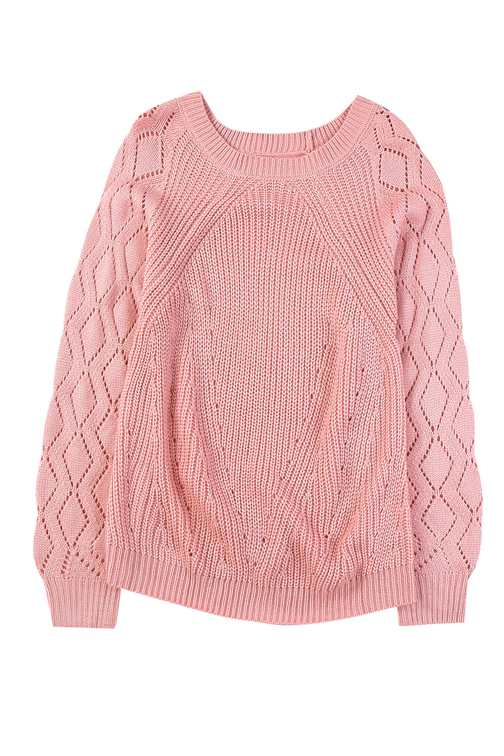 Pink Casual Cut Out Sweater Top