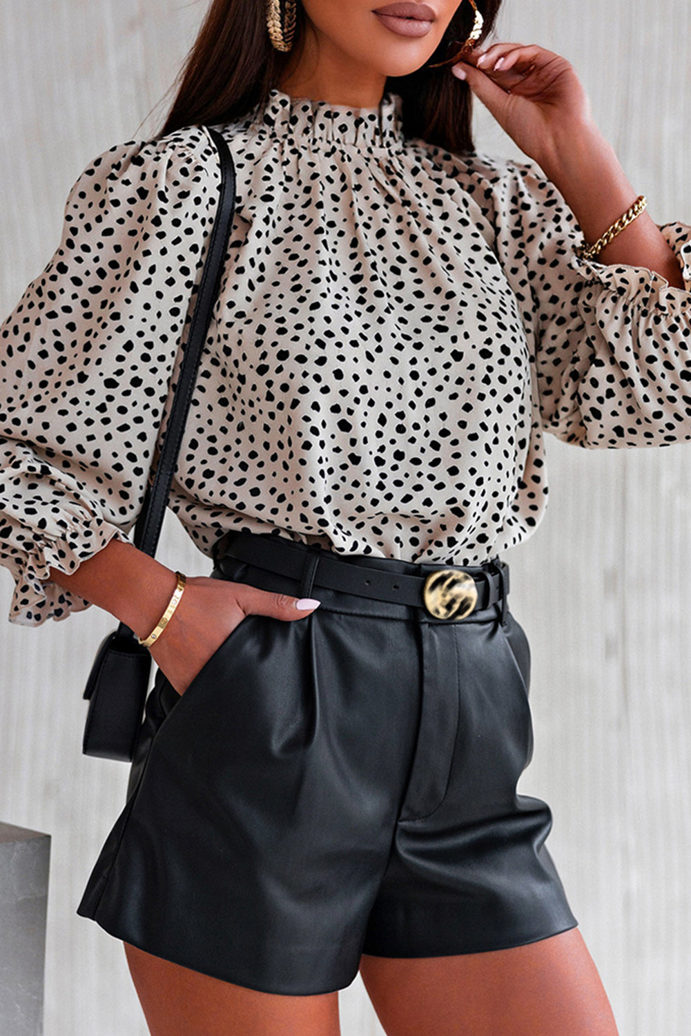 Camiseta sin mangas con cuello redondo y estampado de leopardo rosa