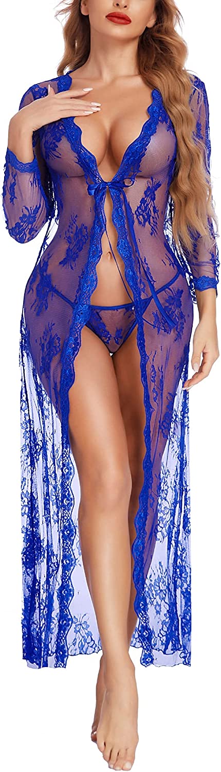 Avidlove Lace Robe for Lingerie Bridal Lace Babydoll Robe Lingerie Sheer Wedding Gown