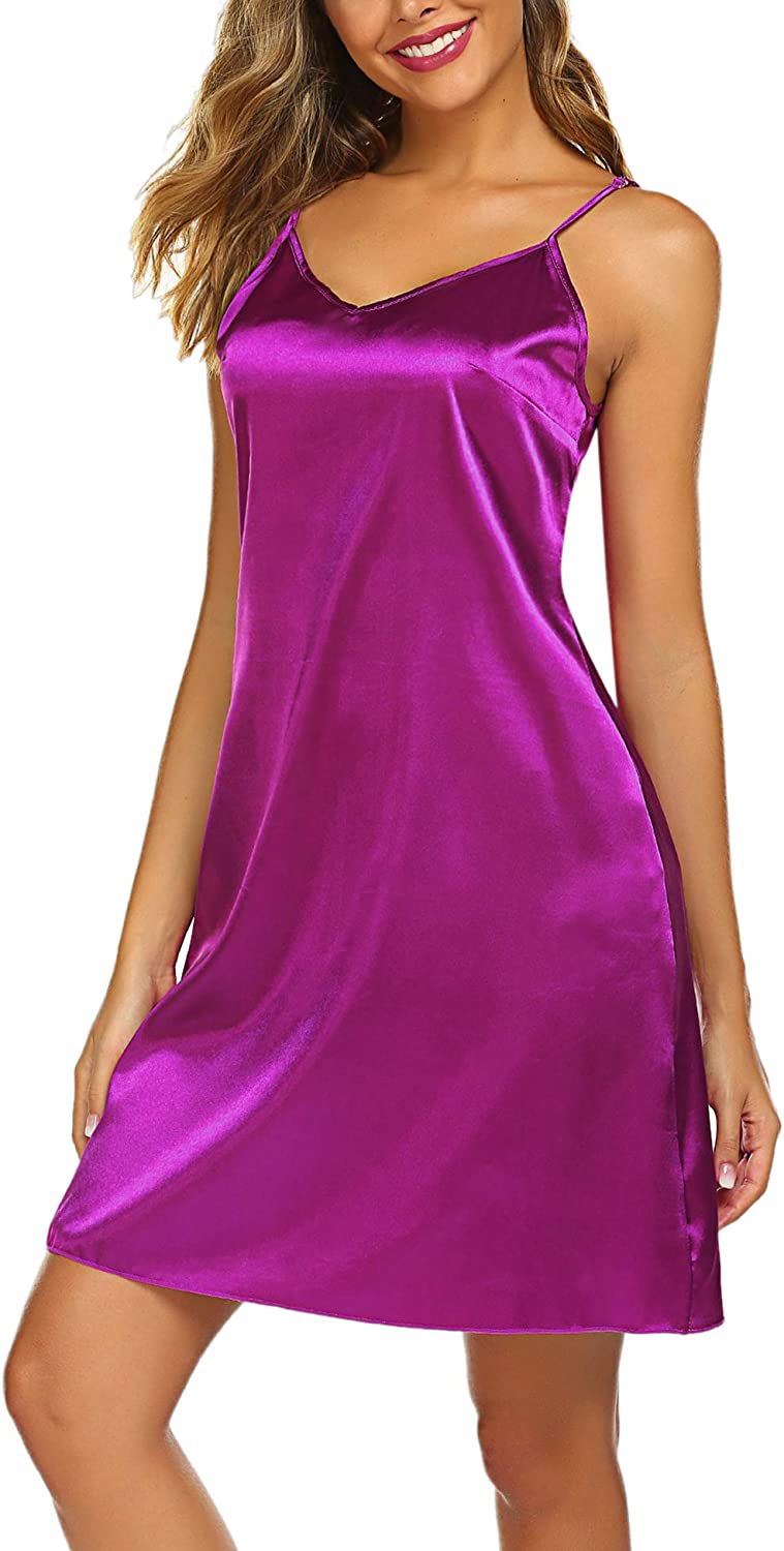 Avidlove Sleepwear for Satin Lingerie Chemise Slip Nightgown Dress