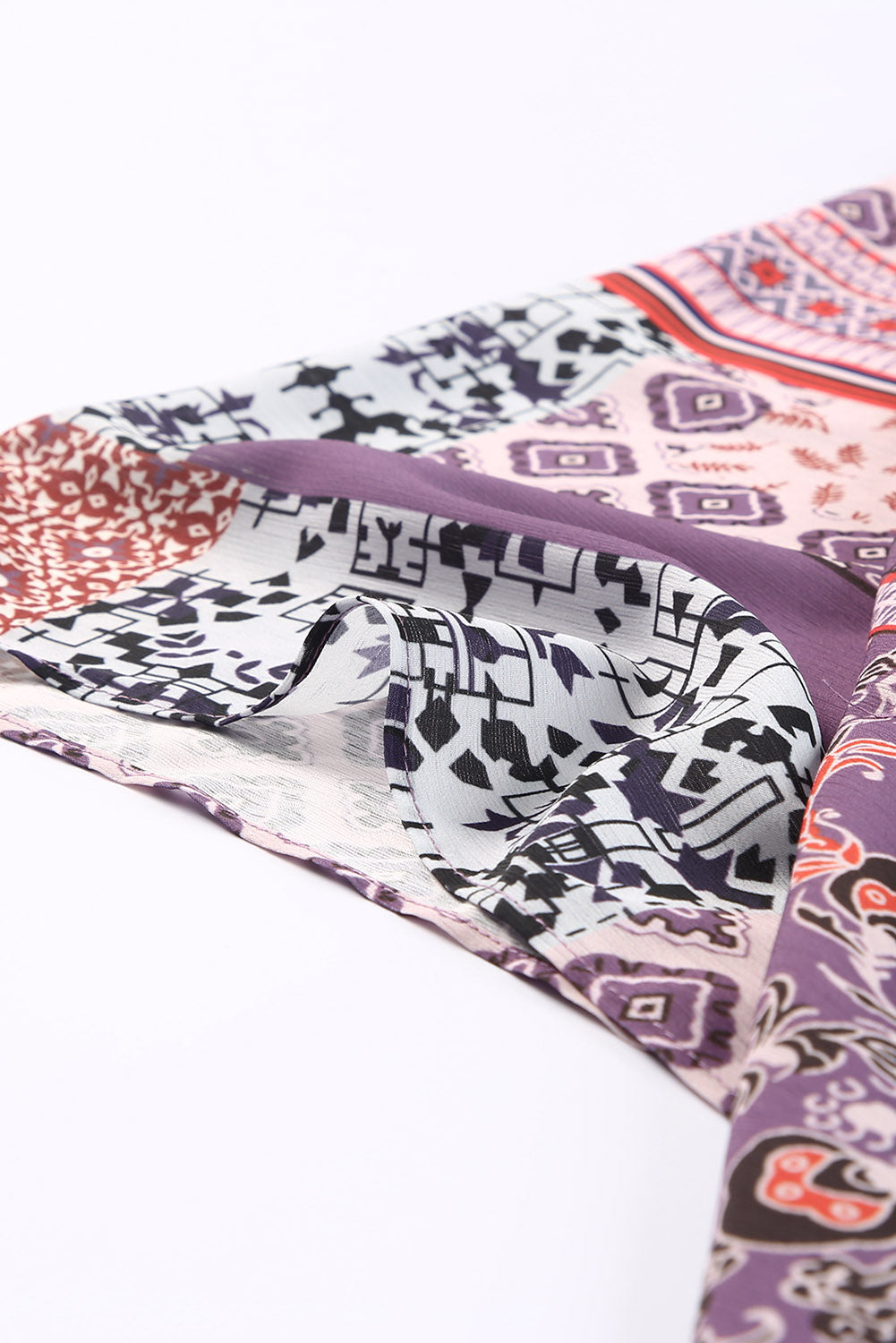 Kimono abierto con estampado geométrico rosa