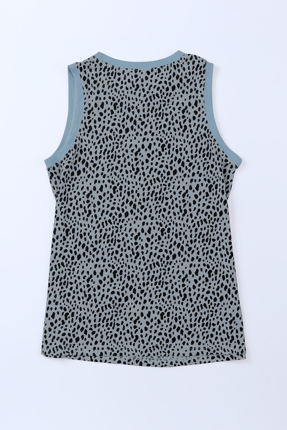 Camiseta sin mangas con cuello redondo y estampado de leopardo rosa