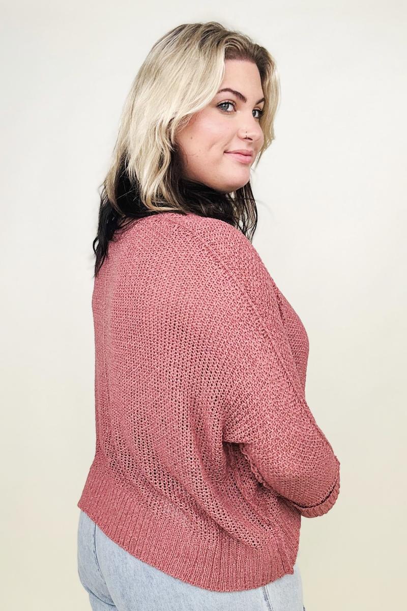 Petal Dew Round Neck Light Knit Sweater