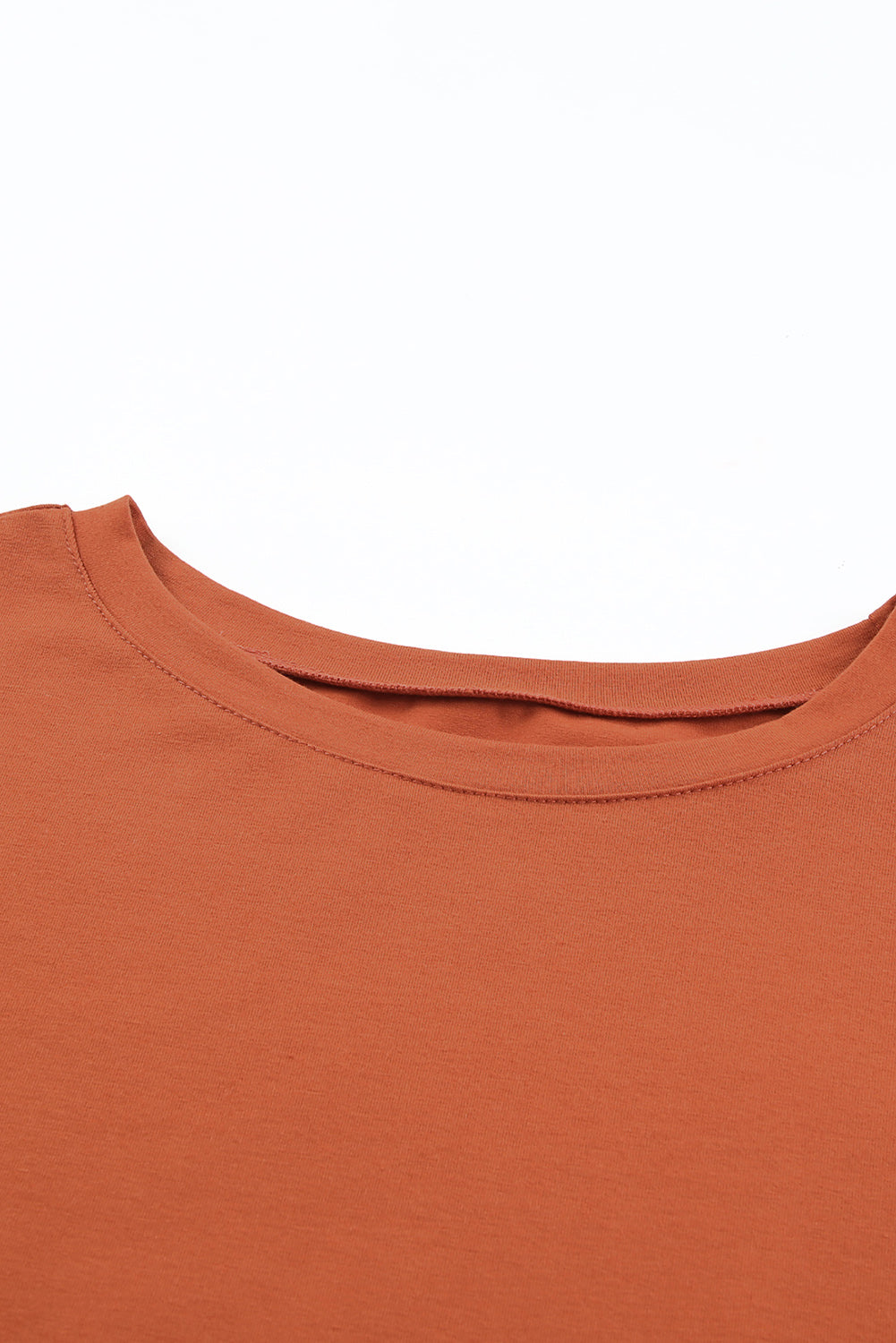 Orange Joint Bubble Sleeve Round Neck Blouse