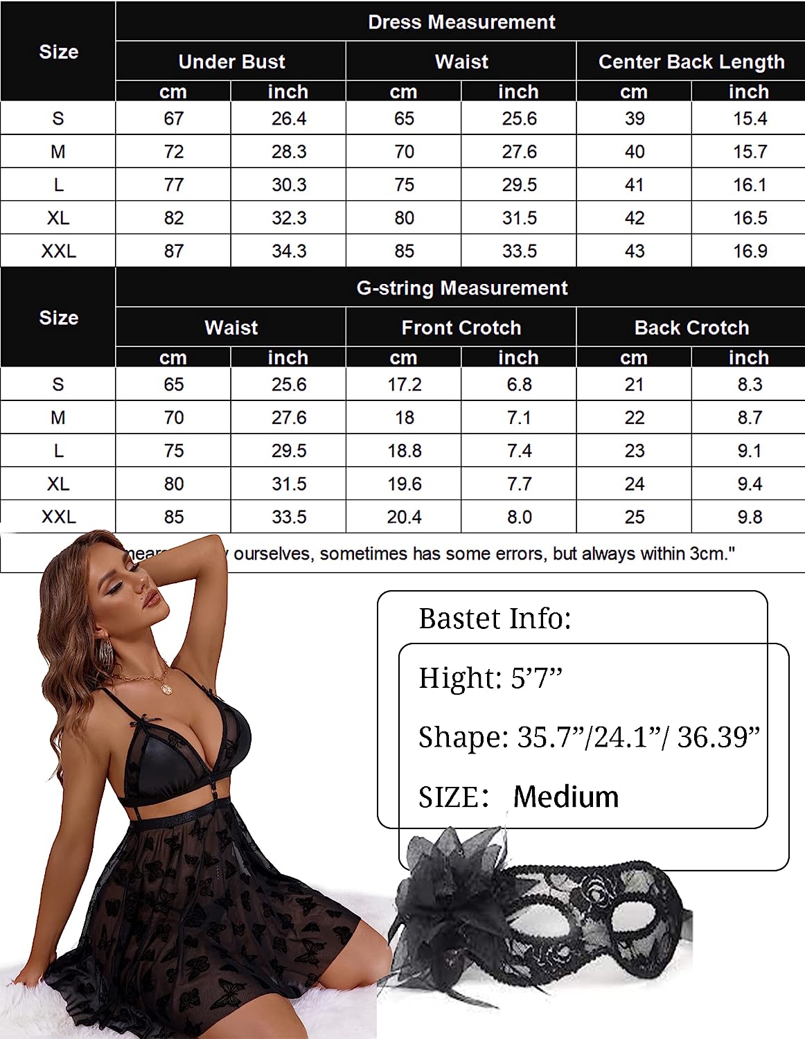 Avidlove Nightdress for Lace Babydoll Strap Chemise V Neck Teddy Open Back Lingerie