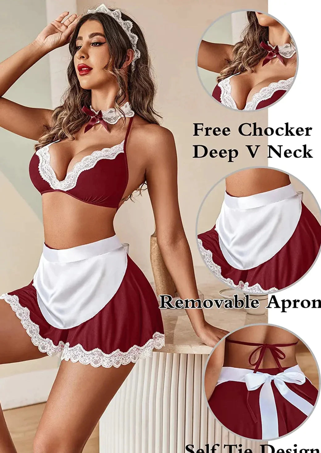 Avidlove Maid Lingerie for Roleplay Lingerie Cosplay Lingerie Set Halloween Costumes