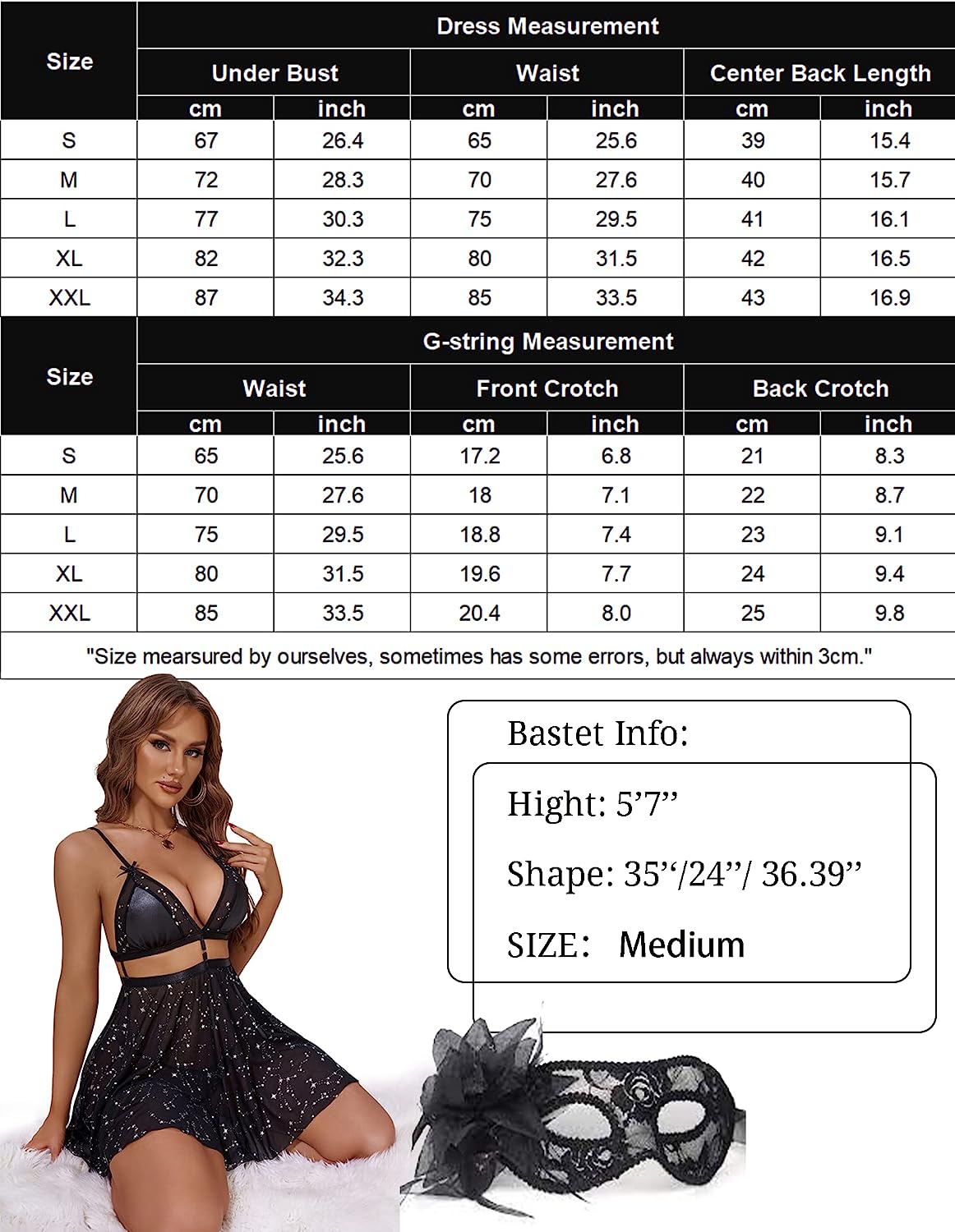 Avidlove Nightdress for Lace Babydoll Strap Chemise V Neck Teddy Open Back Lingerie