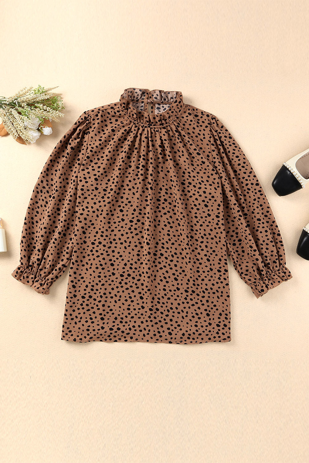 Camiseta sin mangas con cuello redondo y estampado de leopardo rosa